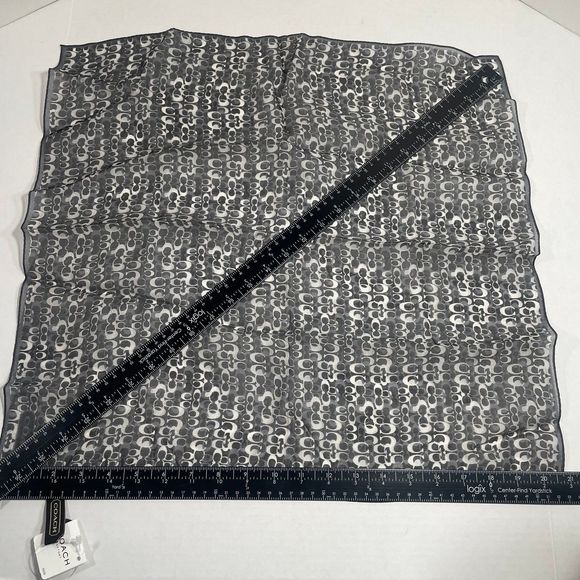 BNWT  Coach silk/nylon blend black/silver scarf PRICE FIRM - Picture 7 of 9